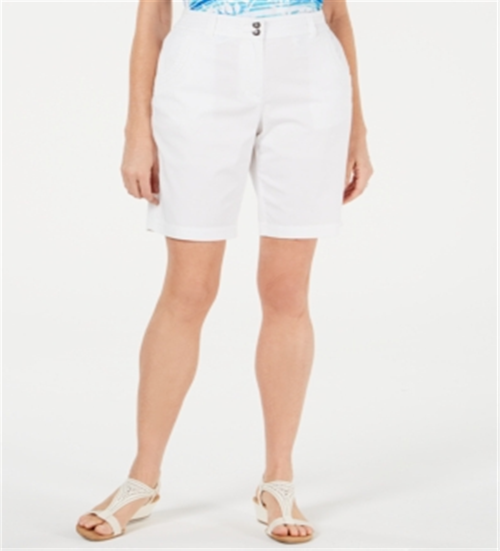 Karen Scott Women's Curved Pocket Shorts Brown Size 18