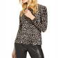 Michael Kors Women's Long Sleeve Cheetah T-Shirt Red Size PS
