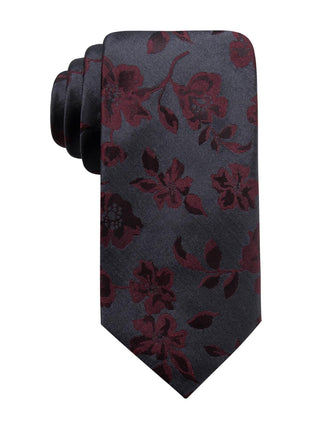 Ryan Seacrest Distinction Men's Jackson Silk Blend Floral Neck Tie Gray Size One Size