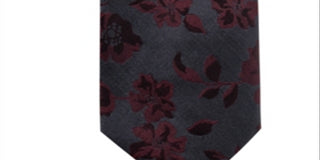 Ryan Seacrest Distinction Men's Jackson Silk Blend Floral Neck Tie Gray Size One Size