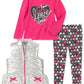 Kids Headquarters Little Girl's 3 Pc Metallic Vest Love Top & Printed Leggings Set Pink Size 6X