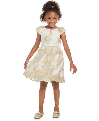 Rare Editions Toddler Girl's Scalloped Embroidered Dress White Size 2T