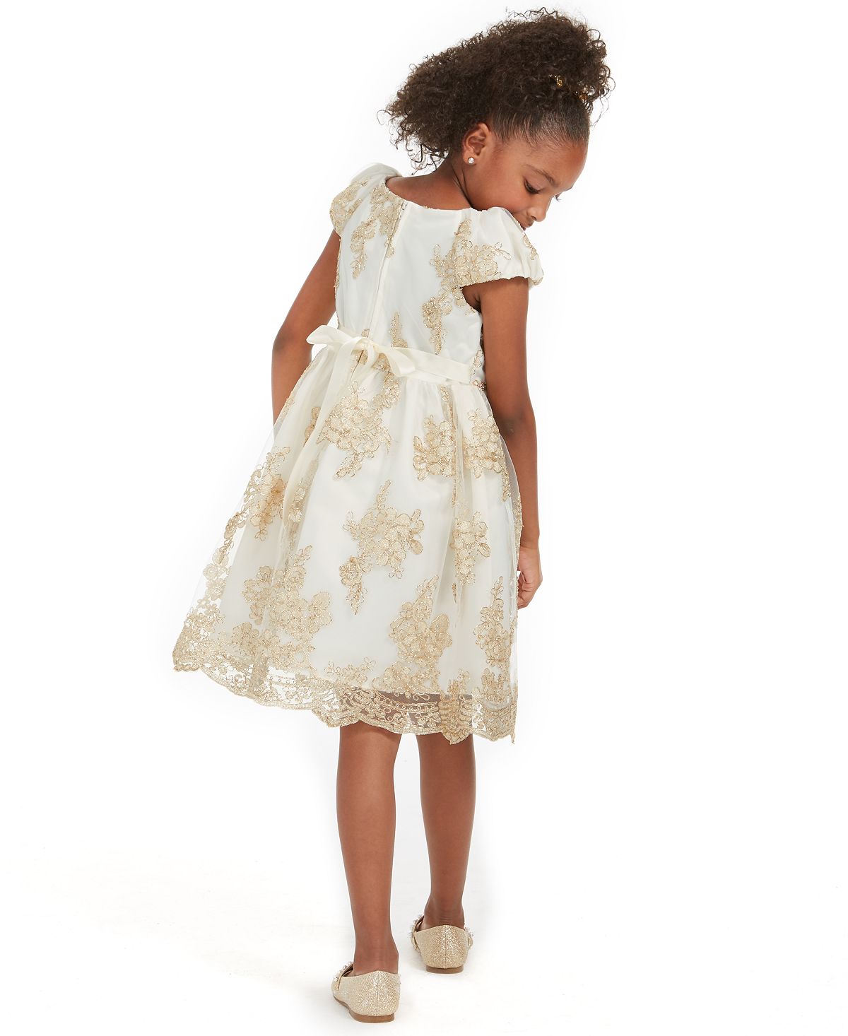 Rare Editions Toddler Girl's Scalloped Embroidered Dress White Size 2T