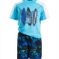 Laguna Toddler & Little Boy's 2 Pc Rash Guard & Swim Shorts Set Blue Size 3T
