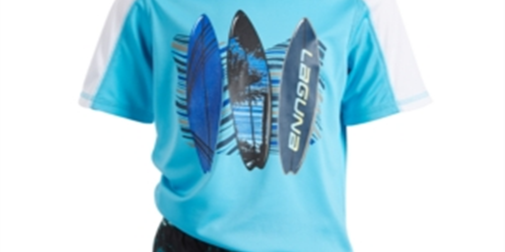 Laguna Toddler & Little Boy's 2 Pc Rash Guard & Swim Shorts Set Blue Size 3T