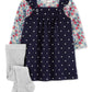 Carter's Girl's Polka Dot Corduroy Jumper Set Blue Size 3MOS