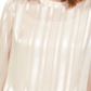 Alfani Women's Mock Neck Smocked Cuff Top Gold Size Petite S