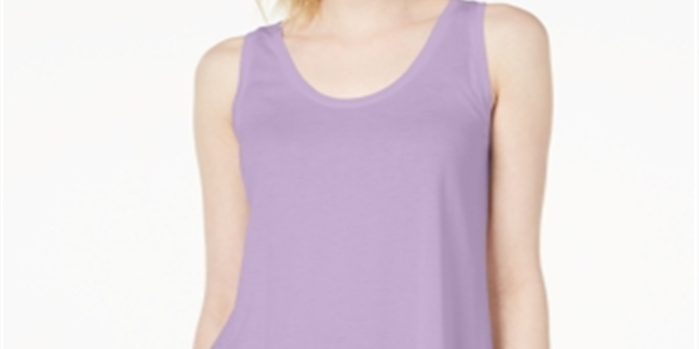 Maison Jules Women's Scoop Neck Tank Top Gray Size X-Large