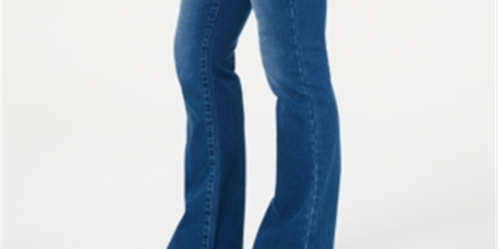 Style & Co Women's Mid Rise Tummy Control Boot Cut Jeans Blue Size 16-S