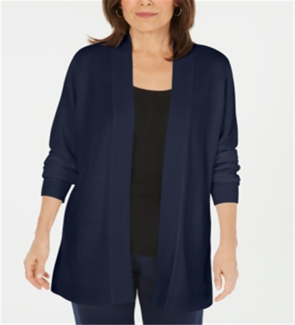 Karen Scott Women's Open Front Cardigan Blue Size Petite XL