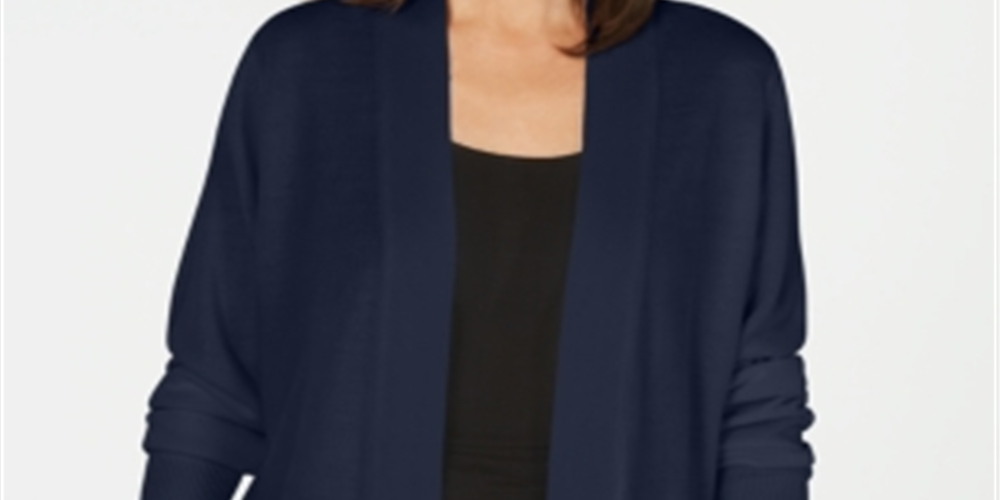 Karen Scott Women's Open Front Cardigan Blue Size Petite XL