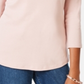 Charter Club Women's Pima Cotton Boat Neck Button Shoulder Top Pink Size XX-Large