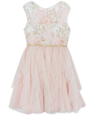 Rare Editions Toddler Girl's Sequin Embroidered Dress Pink Size 2T