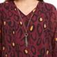 JM Collection Women's Necklace V Neck Blouse Wine  Size Petite Small