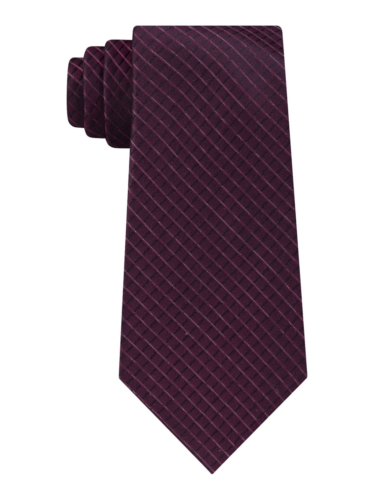 Calvin Klein Men's Micro Check Classic Neck Tie Red Size Regular