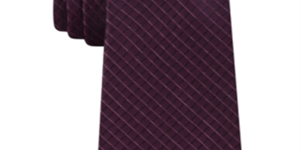Calvin Klein Men's Micro Check Classic Neck Tie Red Size Regular
