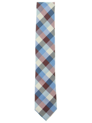 Nautica Men's Plaid Satin Neck Tie Red Size Regular