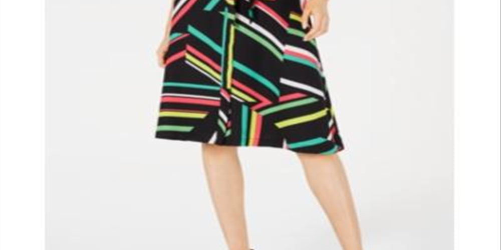 Bar III Women's Printed Skirt Black Size 4