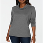 Karen Scott Women's Sport Cowl Neck Top Gray Size XX-Large