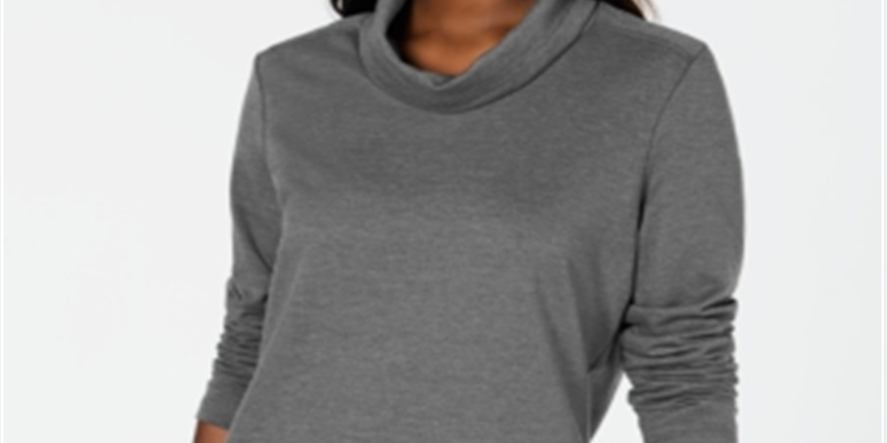 Karen Scott Women's Sport Cowl Neck Top Gray Size XX-Large