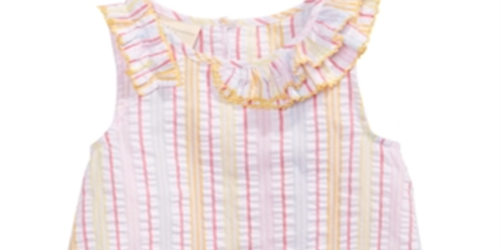 First Impressions Baby Girl's Ruffle Striped Seersucker Top White Size 3-6MOS