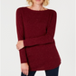 Karen Scott Women's Curved Hem Tunic Sweater Red Size Petite M