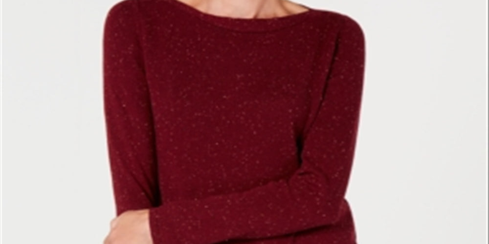 Karen Scott Women's Curved Hem Tunic Sweater Red Size Petite M