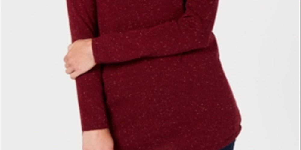 Karen Scott Women's Curved Hem Tunic Sweater Red Size Petite M