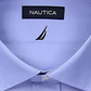Nautica Men's Woven Solid Button Down Cotton Shirt Blue Size 34X35