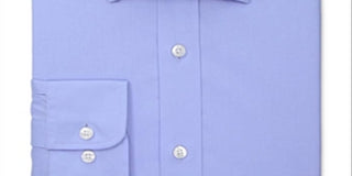 Nautica Men's Woven Solid Button Down Cotton Shirt Blue Size 34X35
