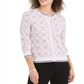 Charter Club Women's Tipped Geo Patterned Cardigan Sweater Pink Size XL