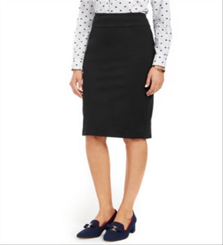 Charter Club Women's Ponte Tummy Control Pencil Skirt Black Size 12 Petite