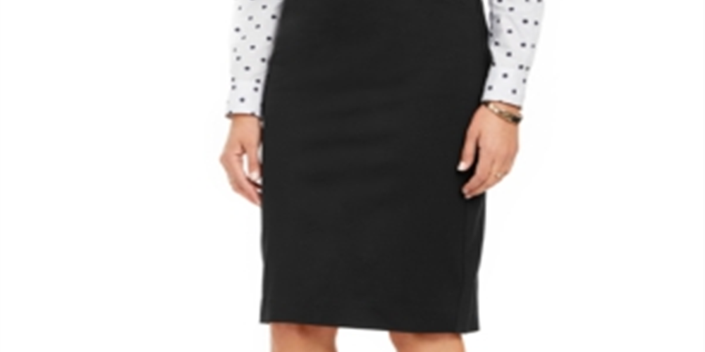 Charter Club Women's Ponte Tummy Control Pencil Skirt Black Size 12 Petite