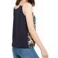 INC International Concepts Women's Surplice Printed Spaghetti Strap Tank Top Blue Size Small