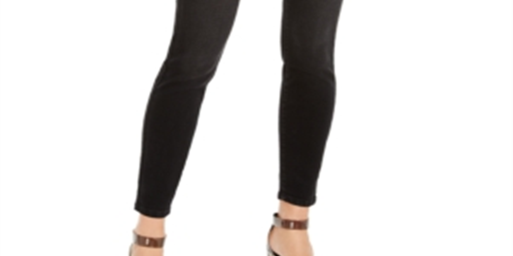 INC International Concepts Women's Lace up Pull on Skinny Jeans Black Size 4