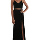 B Darlin Women's Racerback Evening Two Piece Dress Black Size 1/2