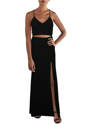 B Darlin Women's Racerback Evening Two Piece Dress Black Size 1/2