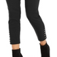 Thalia Sodi Women's Cropped Button Hem Pants Black Size Small