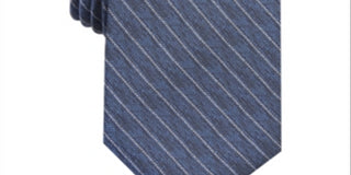 Alfani Men's Powell Striped Skinny Slim Silk Neck Tie Blue Size Regular