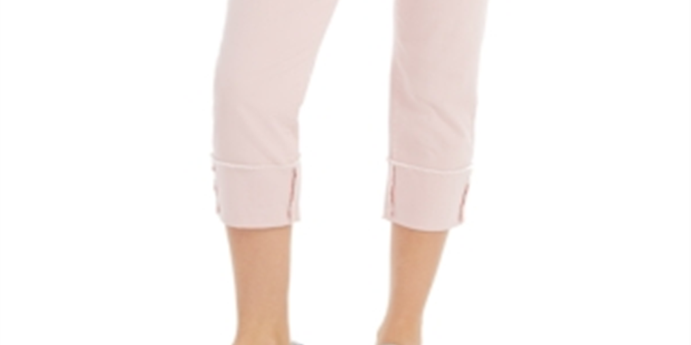 Style & Co Women's High Cuffed Capri Jeans -Pink Size 12