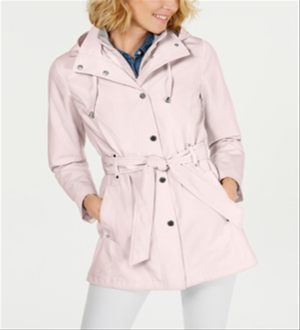 Nautica Women's Belted Raincoat Pink Size M