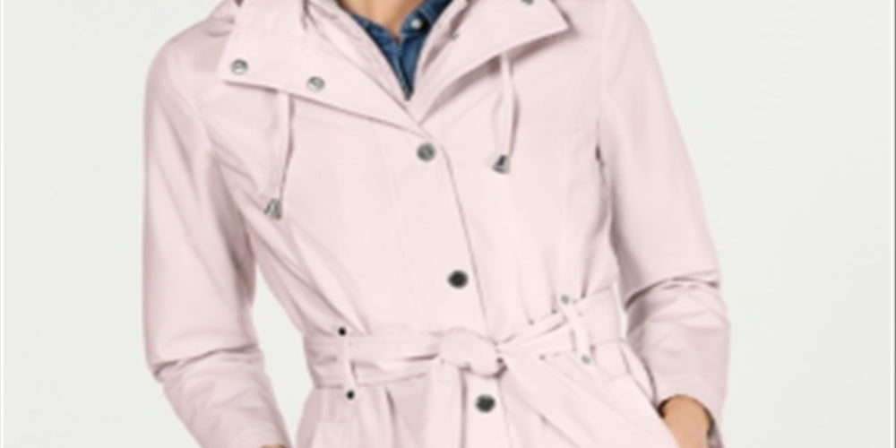 Nautica Women's Belted Raincoat Pink Size M