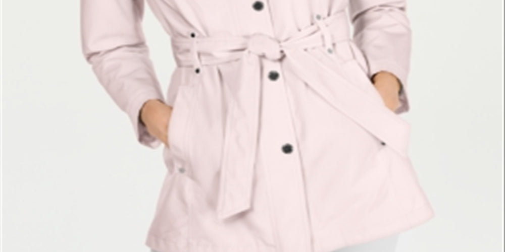 Nautica Women's Belted Raincoat Pink Size M