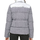 Calvin Klein Women's Houndstooth Puffer Jacket Silver Size X-Small