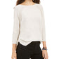 Style & Co Women's Heather Long Sleeve Open Cardigan Trapeze Top Brown Size Petite Small
