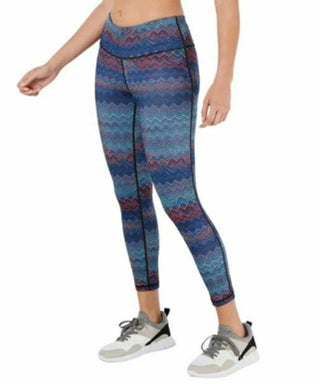 Ideology Women's Mid Rise Chevron Print Leggings Blue Size X-Small