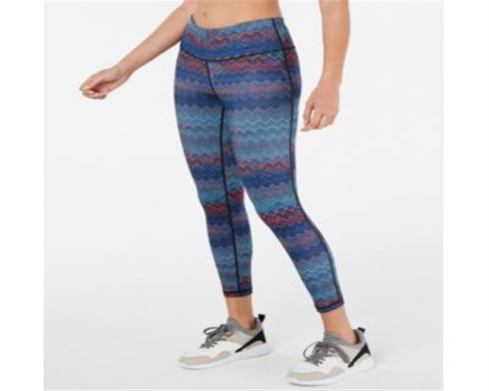 Ideology Women's Mid Rise Chevron Print Leggings Blue Size X-Small