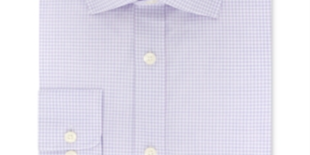 Tommy Hilfiger Men's Slim Fit Stretch Check Dress Shirt Purple Size L