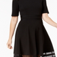 Calvin Klein Women's Elbow Sleeve Illusion-Detail Dress Black Size 6 Petite