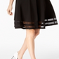 Calvin Klein Women's Elbow Sleeve Illusion-Detail Dress Black Size 6 Petite